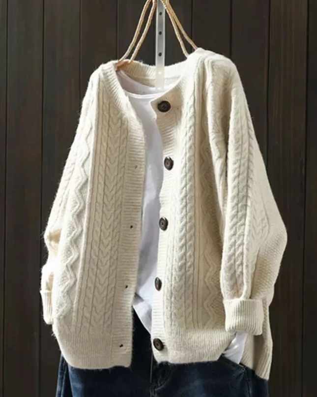 Miranda | Relaxed Fit Cable Knit Cardigan