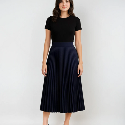 Mireya | High-Waisted Elegant Pleated Midi Skirt 1