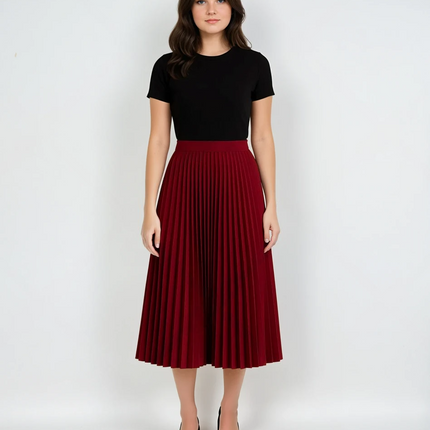 Mireya | High-Waisted Elegant Pleated Midi Skirt 4