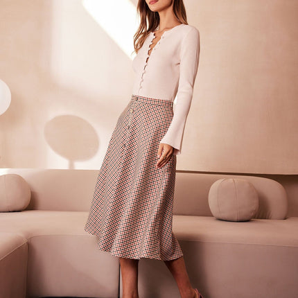 Nina | Fitted Ribbed Button-Up Knit Top