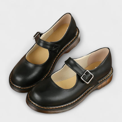 Nora | Classic Fit Leather Mary Jane Flats