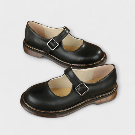 Nora | Classic Fit Leather Mary Jane Flats