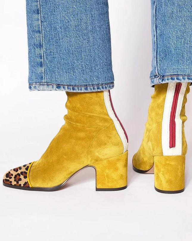 Pandora | Pointed Toe Block Heel Ankle Boots