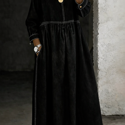 Penelope | Relaxed Fit Long Sleeve Maxi Dress