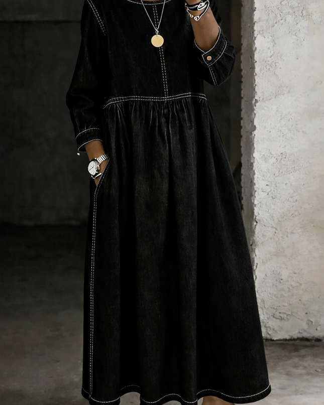 Penelope | Relaxed Fit Long Sleeve Maxi Dress