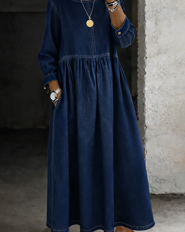 Penelope | Relaxed Fit Long Sleeve Maxi Dress