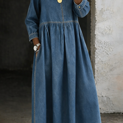 Penelope | Relaxed Fit Long Sleeve Maxi Dress