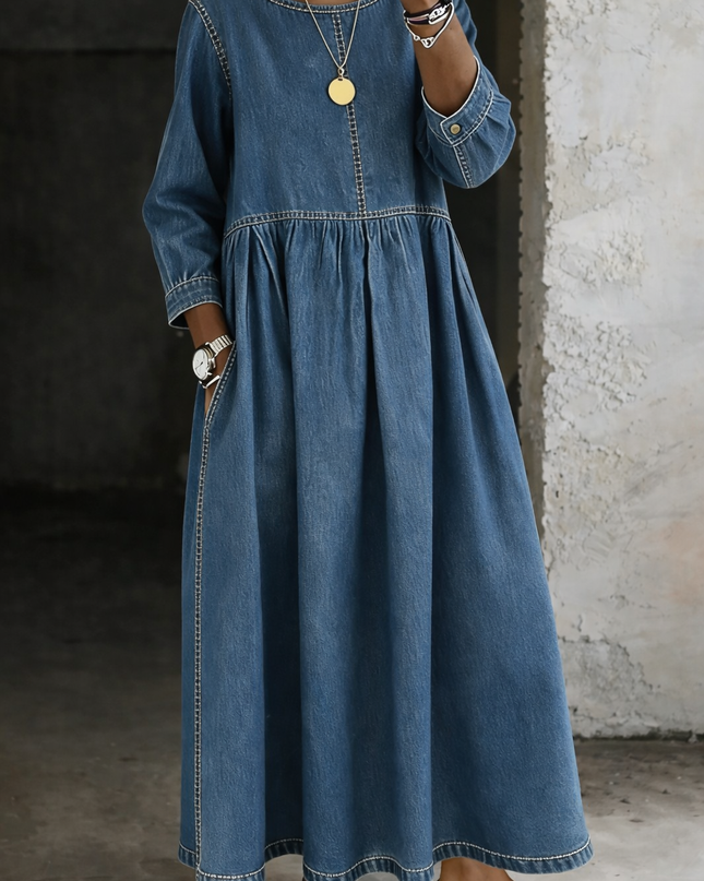 Penelope | Relaxed Fit Long Sleeve Maxi Dress