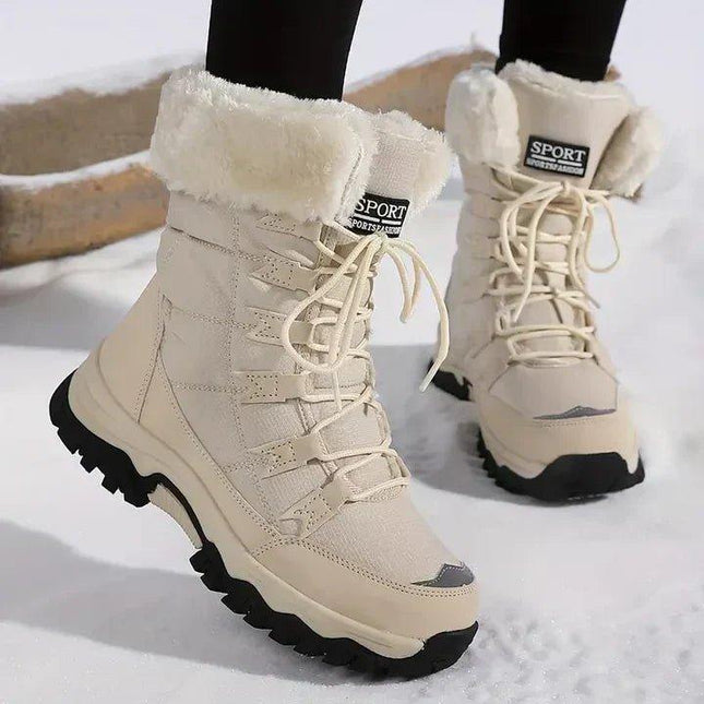 Rose | Mid-Calf Lace-Up Waterproof Snow Boots