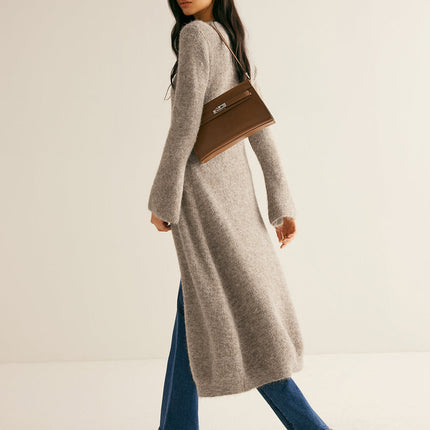 Sadie | Relaxed Fit V-Neck Split Sweater Dress