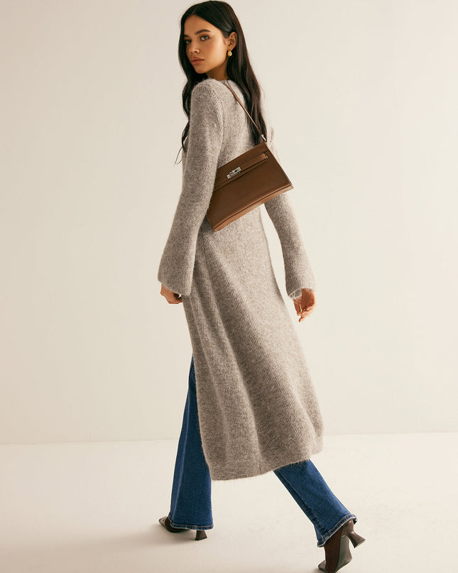 Sadie | Relaxed Fit V-Neck Split Sweater Dress