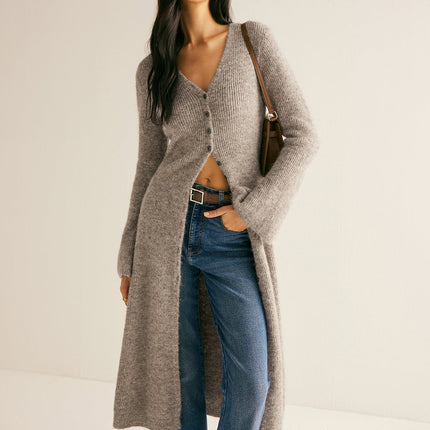 Sadie | Relaxed Fit V-Neck Split Sweater Dress