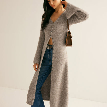 Sadie | Relaxed Fit V-Neck Split Sweater Dress