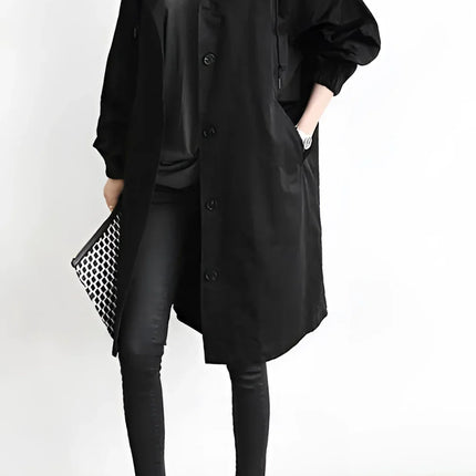 Scarlett | Oversized Hooded Cotton Blend Trench Coat