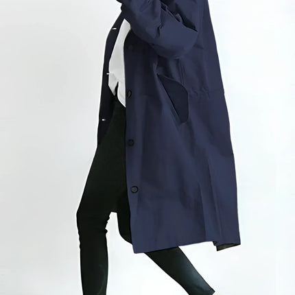 Scarlett | Oversized Hooded Cotton Blend Trench Coat
