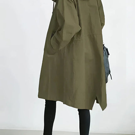 Scarlett | Oversized Hooded Cotton Blend Trench Coat