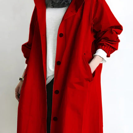 Scarlett | Oversized Hooded Cotton Blend Trench Coat