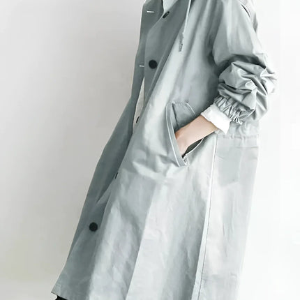 Scarlett | Oversized Hooded Cotton Blend Trench Coat