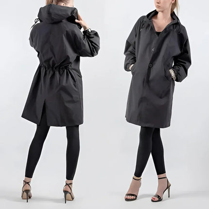 Scarlett | Oversized Hooded Cotton Blend Trench Coat