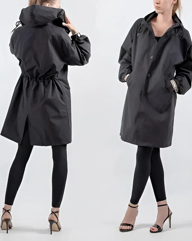 Scarlett | Oversized Hooded Cotton Blend Trench Coat