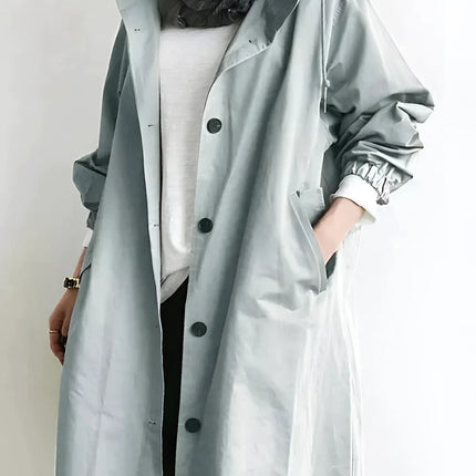 Scarlett | Oversized Hooded Cotton Blend Trench Coat