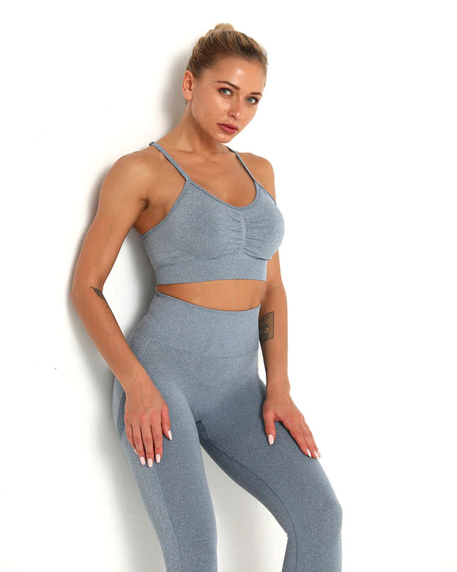 Apex | Seamless Sports Bra – Ultimate Comfort & Support - Light Slate Gray