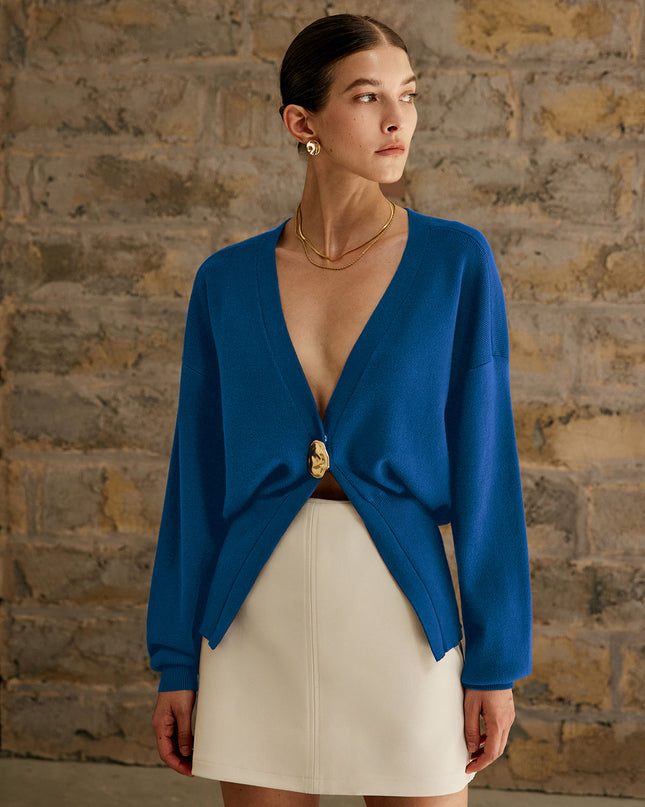 Sloane | Classic Fit Plain Button Cardigan
