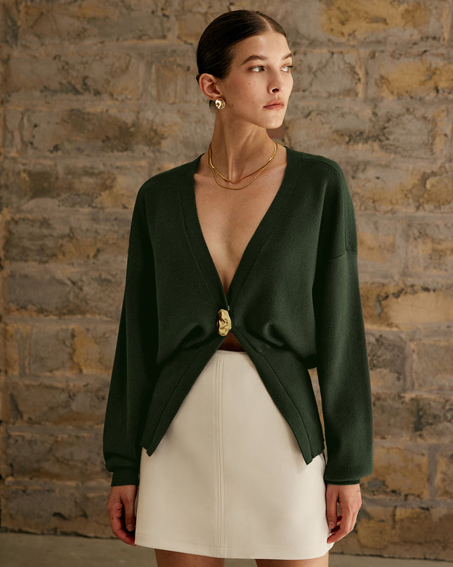 Sloane | Classic Fit Plain Button Cardigan