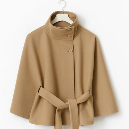Stevie | Tie Waist Straight Cape Coat