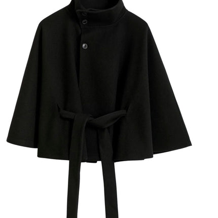 Stevie | Tie Waist Straight Cape Coat