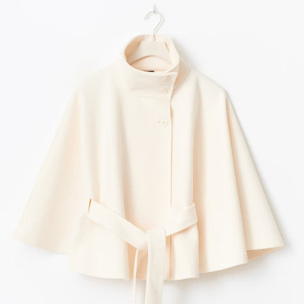Stevie | Tie Waist Straight Cape Coat