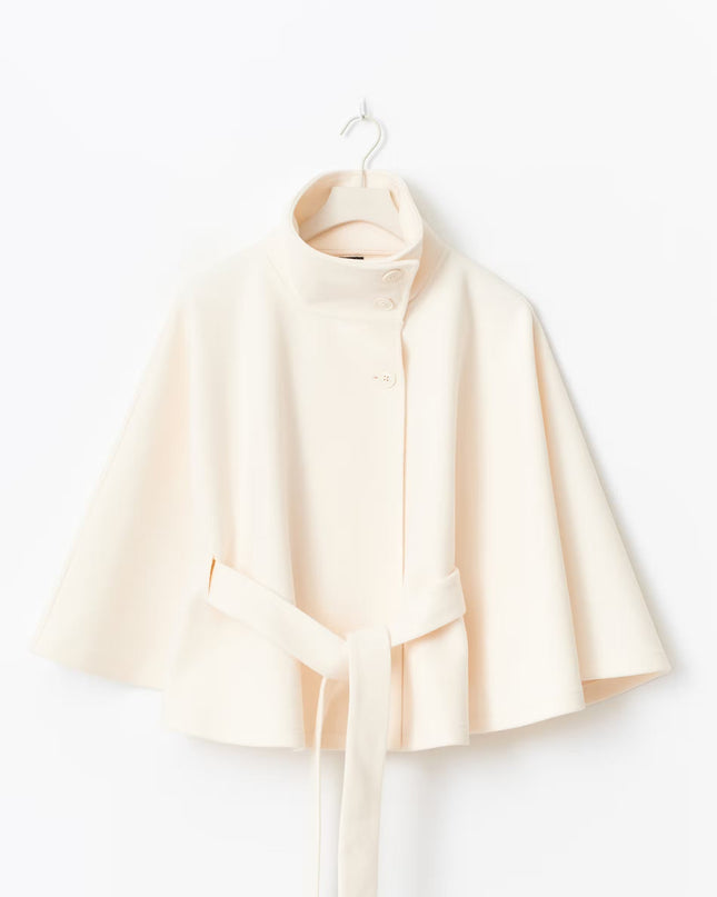 Stevie | Tie Waist Straight Cape Coat