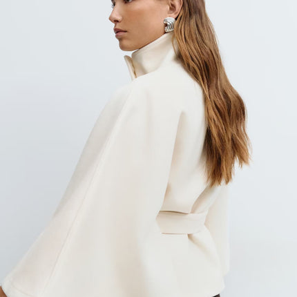 Stevie | Tie Waist Straight Cape Coat