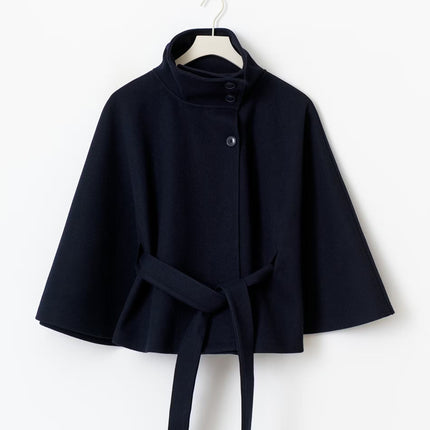 Stevie | Tie Waist Straight Cape Coat
