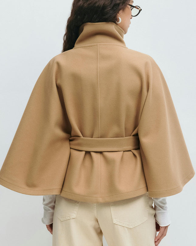 Stevie | Tie Waist Straight Cape Coat