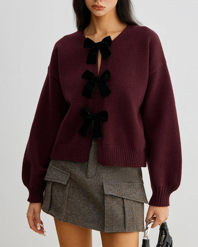 Tallulah | Relaxed Fit Lantern Sleeve Velvet Sweater