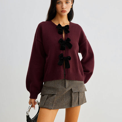 Tallulah | Relaxed Fit Lantern Sleeve Velvet Sweater