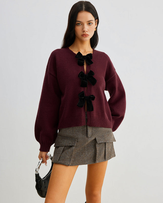 Tallulah | Relaxed Fit Lantern Sleeve Velvet Sweater