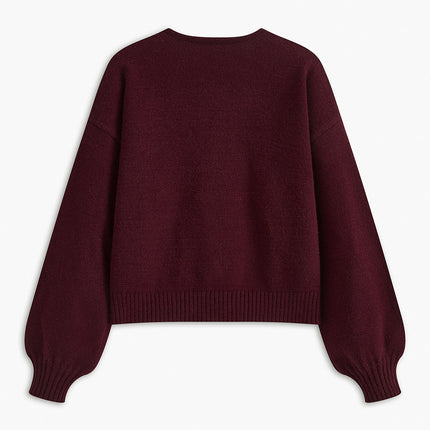 Tallulah | Relaxed Fit Lantern Sleeve Velvet Sweater
