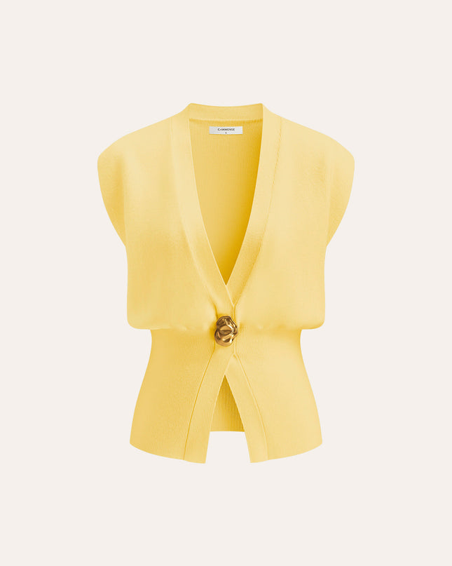 Tina | V-Neck Buttoned Detail Sweater Vest