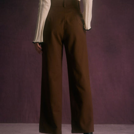 Veronica | High Waist Straight Fit Pants With Pockets