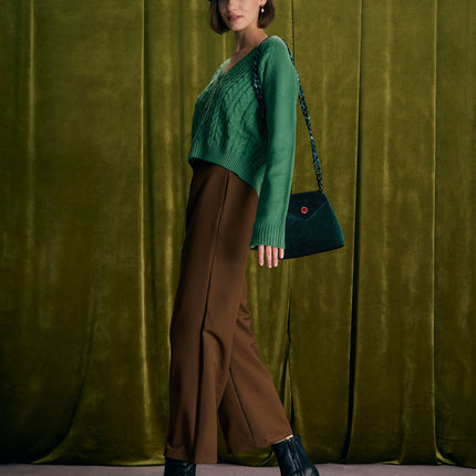 Veronica | High Waist Straight Fit Pants With Pockets