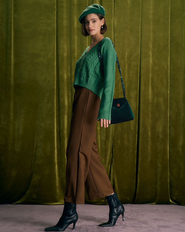 Veronica | High Waist Straight Fit Pants With Pockets