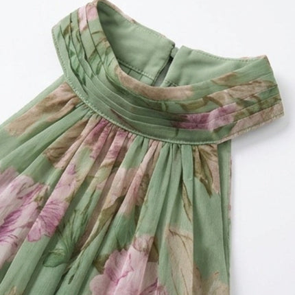 Violet | Halter Neck Floral Chiffon Maxi Dress