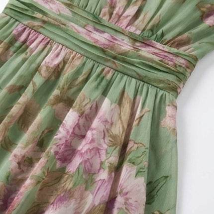 Violet | Halter Neck Floral Chiffon Maxi Dress