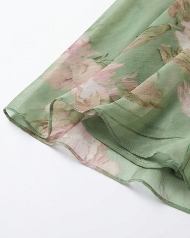 Violet | Halter Neck Floral Chiffon Maxi Dress