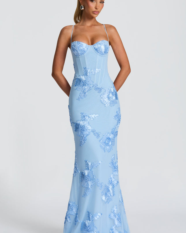 Willow | Fitted Floral Print Spaghetti Strap Maxi Dress