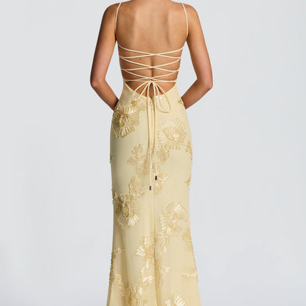 Willow | Fitted Floral Print Spaghetti Strap Maxi Dress