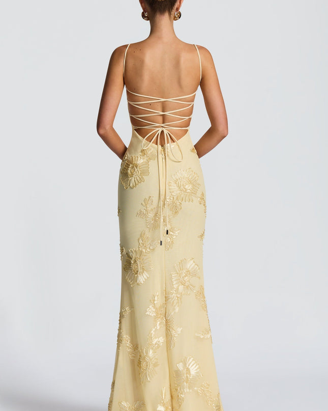 Willow | Fitted Floral Print Spaghetti Strap Maxi Dress