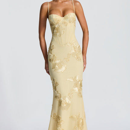 Willow | Fitted Floral Print Spaghetti Strap Maxi Dress